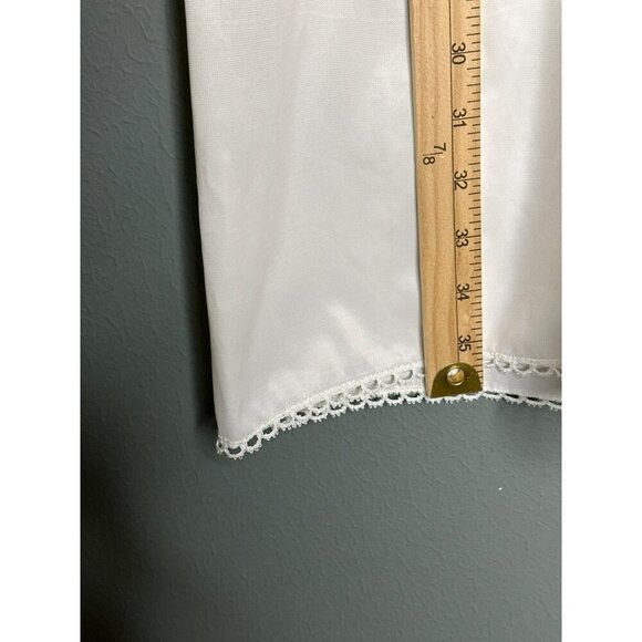 VTG 1960s Von Raalte Nylon Slip Dress Ivory V-Neck Sleeveless Mini Ruffle Trim - Picture 6 of 10